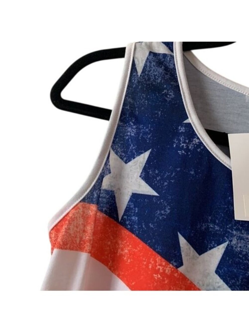 Womens Patriotic Sleeveless American Flag Tank Top By Acting Pro - Picture 5 of 10